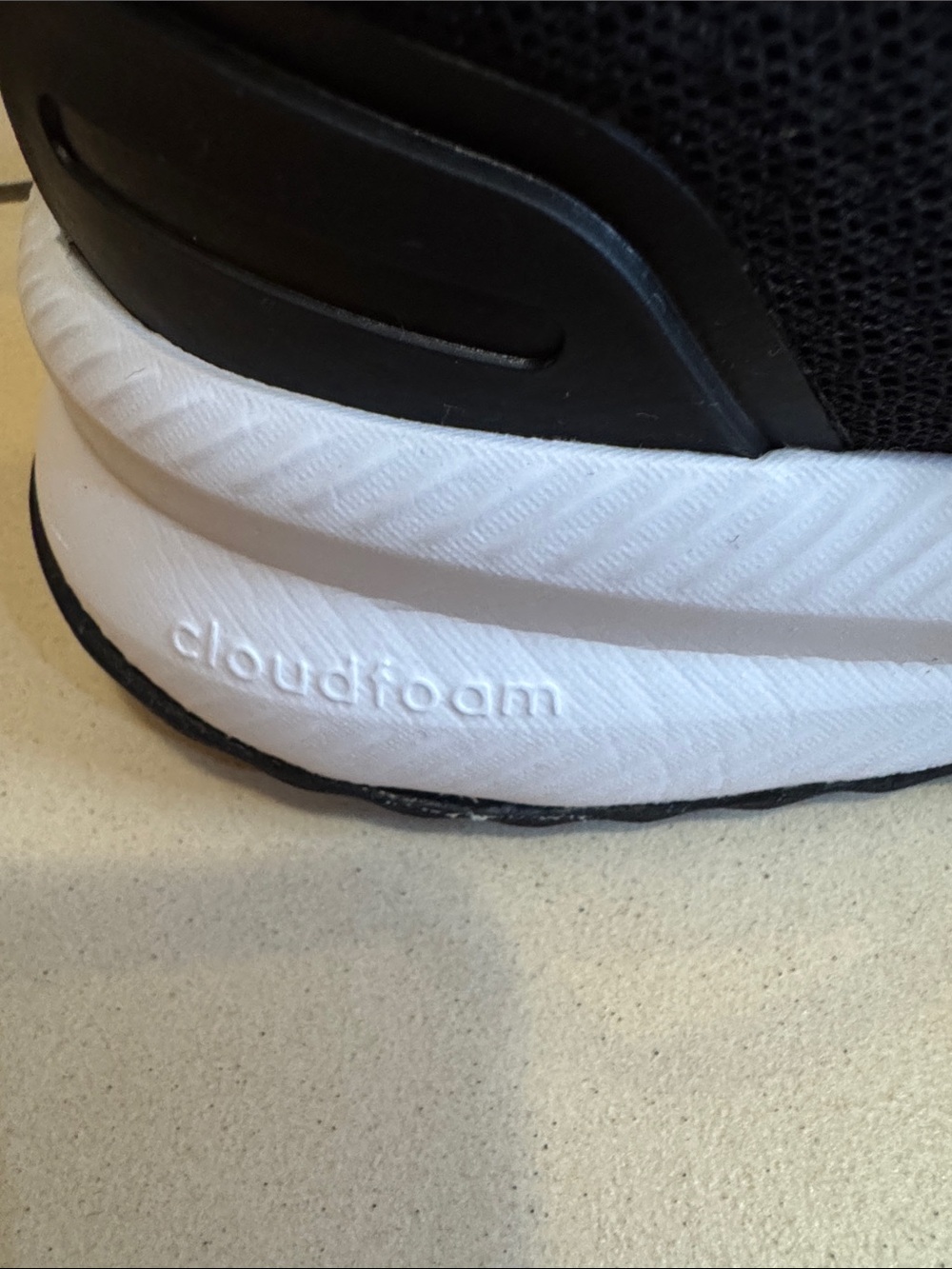 adidas Men’s Black & White Cloudfoam Athletic Sneakers - Picture 2 of 7